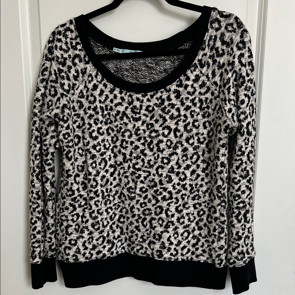 Maurices Black and White Animal Print Sweater